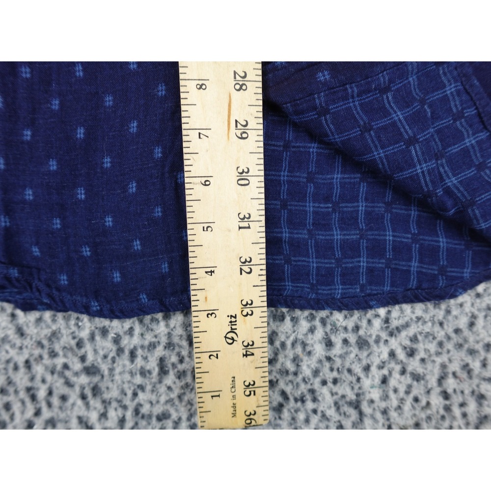 Marine Layer Button Down Mens Large Indigo Hudson Woven Micro Print Shirt - Picture 3 of 8